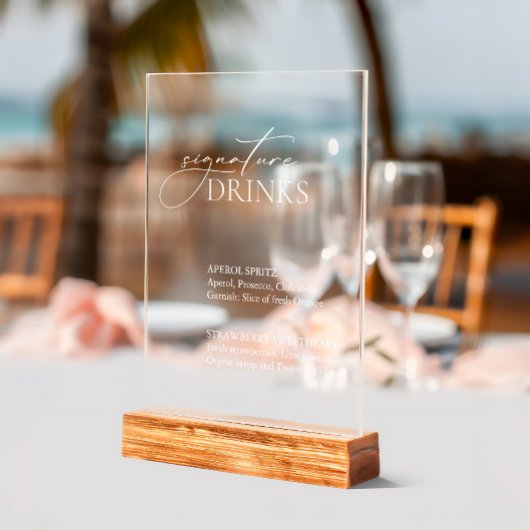 Bar Mariage des boissons de signature