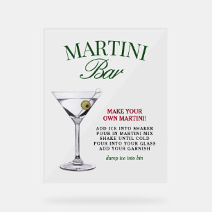 Bar Martini Vert & Rouge Élégant