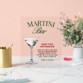 Bar Martini Vert & Rouge Élégant (Mariage)