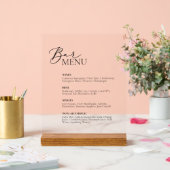 Bar Menu Bruiloft Bar Acryl teken Bord (Huwelijk)