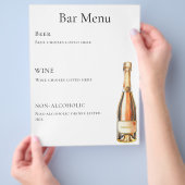 Bar menu fles wijn prosecco (Hand)