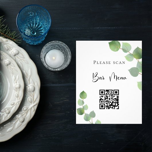 Bar menu QR-code eucalyptus groen