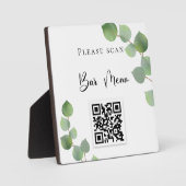 Bar menu QR-code eucalyptusgroen Fotoplaat (Voorkant)
