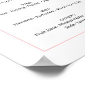 Bar Menu Roze Witte Bloem Sign Poster (Hoek)