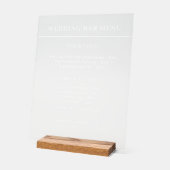 Bar menu sign wedding (Angle)
