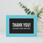 BAR Merci MITZVAH minimaliste noir turquoise (Debout devant)