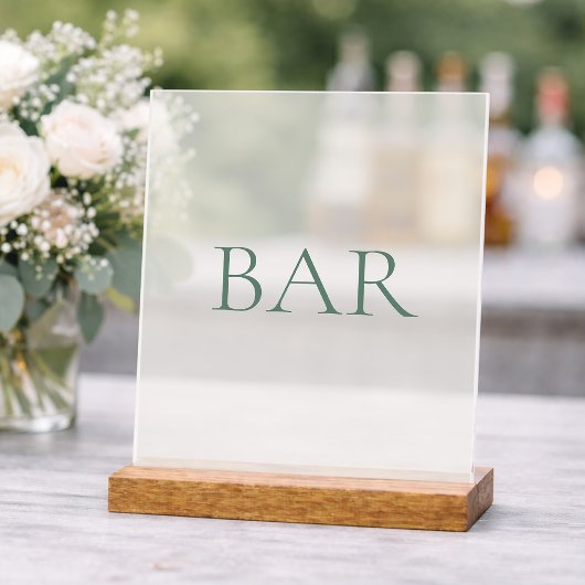Bar Minimaliste Vert Sauge