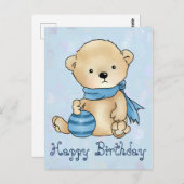 Bär mit Ball, blu Briefkaart (Voorkant / Achterkant)