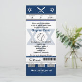 Bar Mitswa Baseball Ticket Uitnodiging (Staand voorkant)