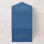 Bar Mitswa Klassiek Blauw Nep Zilver Ster Schrift All In One Uitnodiging (Buitenkant)
