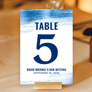 Bar Mitswa Marine Typografie Blauwe Folie Modern V Kaart
