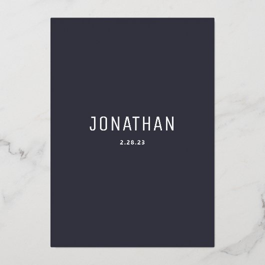 Bar Mitswa Modern Eerbiedig ECHT GOUD sterren Folie Uitnodiging (Achterkant)