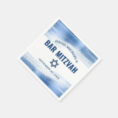 Bar Mitswa Navy Typografie Blauwe Folie Vet Modern Servet (Hoek)