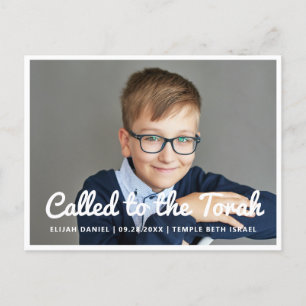 Bar Mitswa opgeroepen voor de Torah Moderne Foto Uitnodiging Briefkaart