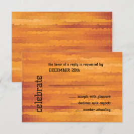 Bar Mitswa Oranje Techno Strepen Uitnodiging RSVP