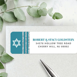 Bar Mitswa Teal Zilveren Tallit Vet Retouradres Etiket