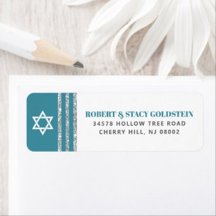 Bar Mitswa Teal Zilveren Tallit Vet Retouradres Etiket