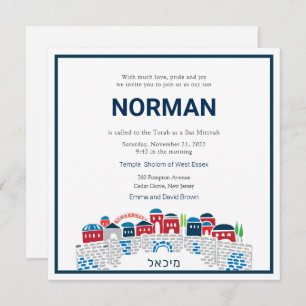 Bar Mitswa uitnodiging Artistieke Klaagmuur