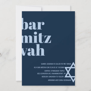 Bar Mitswa uitnodiging modern vet lettertype