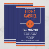 Bar Mitswa Uitnodiging Vintage Basketbal