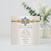 Bar Mitvah invitation formel bleu étoile de David (Debout devant)