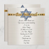 Bar Mitvah uitnodiging formele blauwe Davidster (Voorkant / Achterkant)