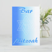 Bar Mitzva Invitation avec étoile de David et chai (Debout devant)