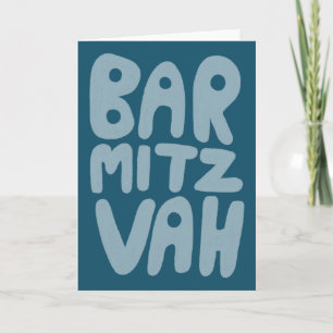 BAR MITZVAH Aanpasbaar Modern Blauw Turkoois Kaart