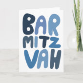 BAR MITZVAH Aanpasbare moderne bubbel letters Kaart (Voorkant)