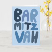 BAR MITZVAH Aanpasbare moderne bubbel letters Kaart (Gele Bloem)
