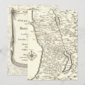 Bar Mitzvah Ancienne carte Tribus d'Israël (Devant / Derrière)