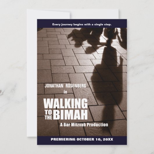 Bar Mitzvah Bimah Movie Invitation Kaart (Voorkant)
