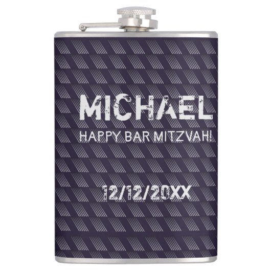 Bar Mitzvah Birthday Modern Pattern Heupfles (Voorkant)