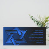 Bar Mitzvah Black en Blue Star van David Kaart (Staand voorkant)