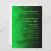 Bar Mitzvah Black en Green Waves Kaart (Voorkant)
