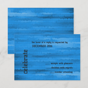Bar Mitzvah Blau Techno Strepen RSVP Kaartje