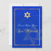 Bar Mitzvah/blauw/goud Kaart (Achterkant)