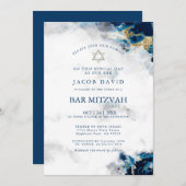 Bar Mitzvah | Blauwe Waterverf Geode 2 (Voorkant / Achterkant)