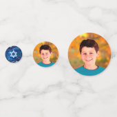 Bar Mitzvah Blue Agate Galaxy Waterverf Script Confetti (Voorkanten)