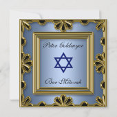 Bar Mitzvah Blue-ceremonie Kaart (Achterkant)