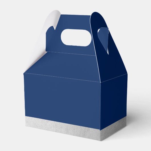 Bar Mitzvah Blue en Silver Hartelijk dank Bedankdoosjes (Achterkant)