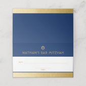 Bar Mitzvah Blue Gold Modern gevouwen (Buitenkant ongevouwen)