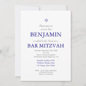 Bar Mitzvah Blue Pattern Star van David Jewish I Kaart (Voorkant)