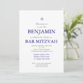 Bar Mitzvah Blue Pattern Star van David Jewish I Kaart (Staand voorkant)