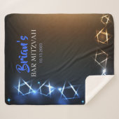 Bar Mitzvah Blue Photo Booth Party Backdrop Black Sherpa Deken (Voorkant (horizontaal))