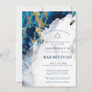 Bar Mitzvah   Blue Sapphire Waterverf Geode