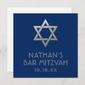 Bar Mitzvah Blue Silver Star van David Mini Sign (Voorkant / Achterkant)