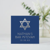 Bar Mitzvah Blue Silver Star van David Mini Sign (Staand voorkant)
