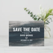 Bar Mitzvah Bold Modern Charcoal Gray Silver Foil Save The Date (Staand voorkant)
