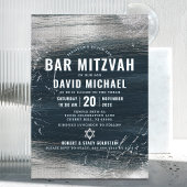 Bar Mitzvah Bold Modern Silver Foil Charcoal Gray Kaart